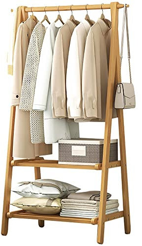 Porte-manteau en bois avec étagère de rangement à chaussures 3 en 1, organiseur d'entrée pour la maison ou le bureau, porte-manteau pliable sur pied (86 cm x 40 cm x 160 cm)