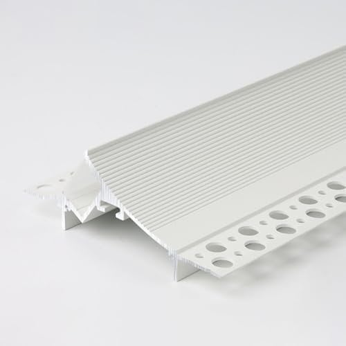 Stuckleisten Decke LED Aluminiumprofil-LED-Streifen-Lichtabdeckung – Gips in versenktem, flexiblem Trockenbau-LED-Kanal – 2 m, 4 m, 6 m, 8 m, 10 m Sockelleisten für indirekte Beleuchtung für Flur, Woh