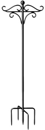 LOVIVER Garten-Hirtenhaken, Pflanzenständer zum Aufhängen, mit 5 Zinken an der Basis, Dekoration, mit Doppelaufhängung, zum Aufhängen von Gartenpflanzen, Höhe 230cm