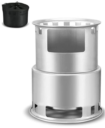 DONGXIAO Holzofen for Den Außenbereich, Hochwertiges Verzinktes Eisenmaterial, Abnehmbarer Camping-Brennholzofen for Den Außenbereich, Kann for Kochen Von Wasser Und for Kochen Verwendet Werden