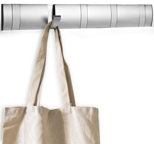 flintronic Flip Attaccapanni da Parete, Appendini da Muro con 5 Ganci Ribaltabili, Nascosto Appendiabiti da Porta, Acciaio Inox, Attaccapanni, per Bagno, Camera da Letto, Studio, Armadietto(Argento)