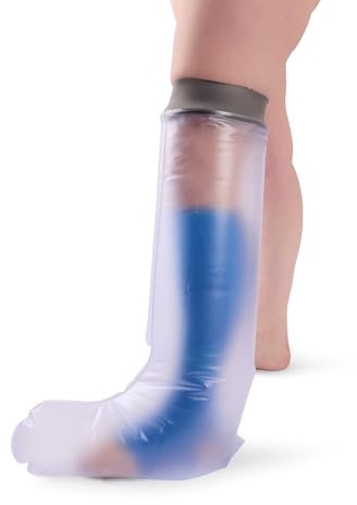StrideOn Funda impermeable para escayola y protector de vendaje para la parte inferior de la pierna para ducha o baño. Protección reutilizable contra lesiones en la parte inferior de la pierna,