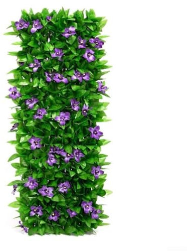 Vilgftyiet Brise-vue extensible en bois de saule avec feuilles vertes artificielles, panneau de treillis de jardin extérieur pour balcon, terrasse et cour, support décoratif pour plantes et couverture