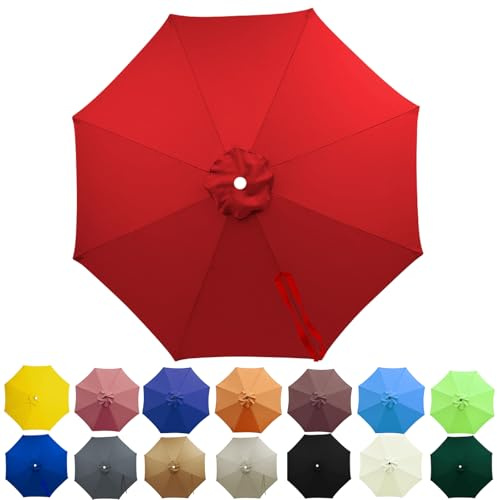 Generisch Sonnenschirm Ersatzbezug 2.5m/2.7m/3m/3.5m/4m 6/8 Streben, UV-Schutz Ampelschirm Bezug, Wasserdicht Schirmbezug Sonnenschirm Ersatzteile für Balkon, Garten, Pool und Strand