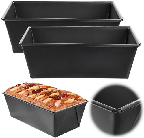 KADAX 2 x Backform mit Antihaftbeschichtung, rechteckige Kuchenform aus Stahl, für Kuchen, Toastbrot, Käsekuchen, Brownie, Kastenform, Wärmeverteilung, pflegeleicht (21 x 11.5 x 7 cm)
