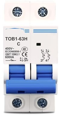 Disjoncteur de sécurité AC 2P 40A 400V ~ 50HZ/60HZ, type C(63A)