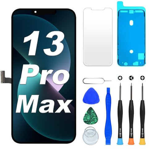 Digi4U LCD für iPhone 13 Pro Max Display Bildschirm Ersatz, 6,7 3D Touch TrueTone Face ID für iPhone 13 Pro Max Display Digitizer Reparaturkits(A2643, A2484, A2641, A2644, A2645)