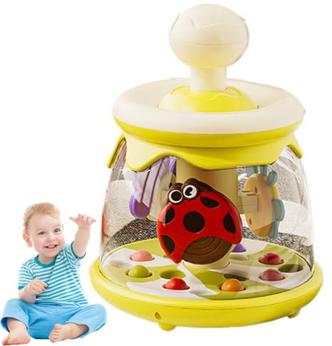 Suction Spinner Toys - Rotating Press and Spin Kids Toy, Early Learning Engaging Rotating Carousels with Suction Cup Base, Educational Dome Tumble, High Chair Toy for Boys and Girls
