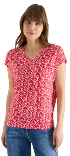 Cecil T-Shirt mit V-Neck und Muschelprint Glazed Apple red S
