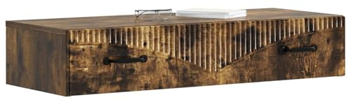 vidaXL Wandmontierter Beistelltisch Geräucherte Eiche Holzwerkstoff, Moderner Wohnbereich, rechteckiger Tisch, Wandmontage, schicke Aufbewahrung, platzsparend, funktionales Möbel