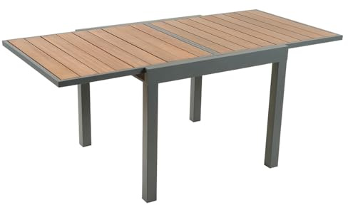 Concepto de fábrica mesa de jardín extensible Nido aluminio y madera 8 plazas