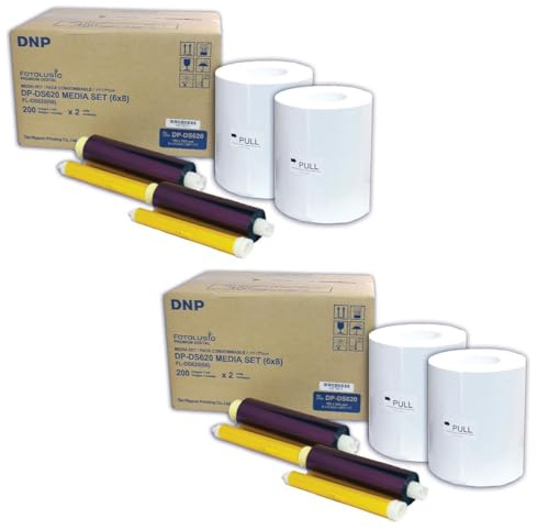 DNP 2X 6x8 Dye Sub Media for DS620A Printer, 400 Prints Per Roll, 2 Piece