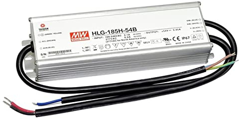 MeanWell HLG-185H-12B Bloc d'alimentation LED IP67 à intensité variable 0-10 V PWM 156 W 12 V 13 A