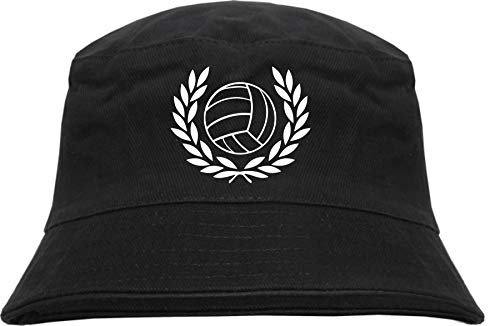 HB_Druck Lorbeerkranz + Fussball Fischerhut - Bucket Hat S/M Schwarz