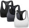 ANGOOL Damen Komfort Klassische Racerback Sport BH Top Fuer Yoga Fitness-Training, Schwarz + Grau + Weiß, XL Fit 85DD 90D 90DD 95BC 95D