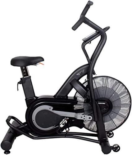 KFT Bicicleta estática Indoor Air Bike KFT, Resistencia al Aire, Pantalla LCD, Seguimiento de Alta Precisión, Manillar Multigrip, Asiento ajustable, Programas Personalizables