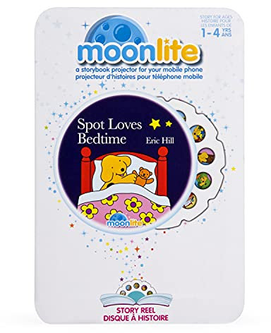 Moonlite - 6047235 - Pack Histoire Spot Adore L'heure du Coucher - Projecteur d'histoires pour enfant bébé - Effets sonores et lumineux - Educatif et interactif - 1 à 7 ans - Inspiré des livres contes
