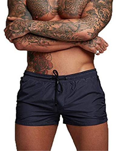 EDOTON Bañador para Hombre, Pantalones Cortos Impermeables Pantalones de Surf/de Natación (EU S/Tag M, Armada)