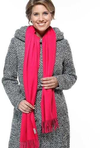 FRAAS Kaschmir Schal 42 x 190 cm - Stola aus 100% reinem Kaschmir für Damen - einfarbige Stola - Wärmend und Hautfreundlich Pink