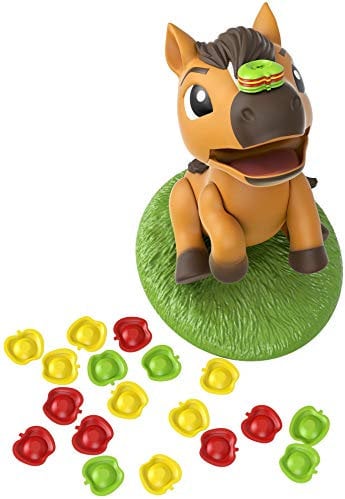 Mattel Games GXD69 - Spirit Untamed Stackin' Snackin' Apples Kinderspiel, Stapelspaß mit dem hungrigen Pferd für 2, 3 oder 4 Spieler ab 5 Jahren