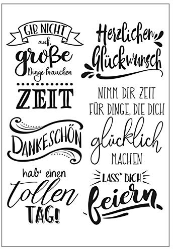Sksb Silikonstempel Sprüche Deutsch, Buchstaben Silikon Transparent Klarer Stempel Blatt Scrapbooking Fotoalbum DIY Weihnachten Valentinstag Thanksgiving Geschenke