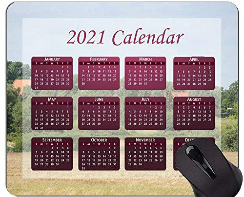 Yanteng Kalender 2021, Village Idyll Silent Mouse Pad mit genähten Kanten