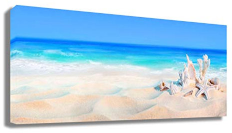 printerland.it Quadro Moderno Paesaggio Mare Conchiglie Marino Paesaggi RIPRODUZIONE STAMPA SU TELA Arte Quadri Moderni Moderno Soggiorno Camera da letto (50x100)