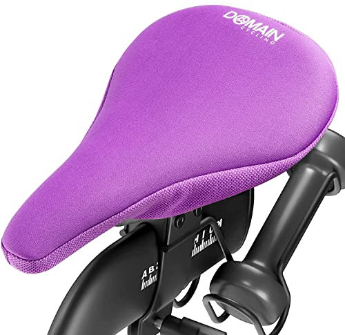 Domain Cycling Sattelbezug für Fahrräder – Gel Sattelbezug für Höchsten Komfort - Passt auf die Meisten Trainings- und Spinning-Räder- Gelgepolsterter Komfort Fahrradsattel Überzug - 27 x 18 cm