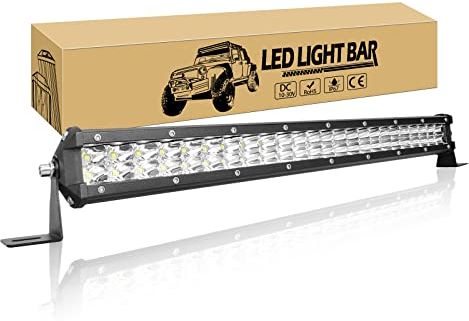 Willpower 20 Zoll 51CM 144W LED Arbeitsscheinwerfer Bar - Spot Scheinwerfer 12V 24V Wasserdicht IP67 für Offroad Auto Traktor LKW Zusatzscheinwerfer Rückfahrscheinwerfer Lightbar