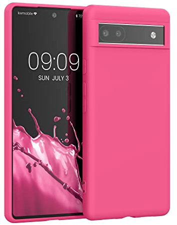 kwmobile Hülle kompatibel mit Google Pixel 6a Hülle - weiches TPU Silikon Case - Cover geeignet für kabelloses Laden - Neon Pink