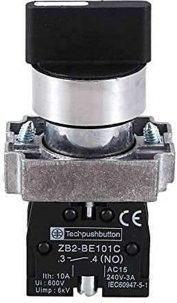 ZB2-BE101C - Interruptor selector de 3 posiciones (22 mm, de 2 mm), color negro