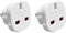 Jsdoin UK to US Plug Adaptor 3 pin to 2 Pin Flat Travel Adapter for USA, Canada, Mexico, Thailand, Refer to Description for country list US (2Pack）