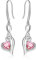 Geburtsstein Unendlich Ohrringe für Damen- Qings 925 Sterling Silber Oktober Turmalin Unendlichkeit Herz Zirkonia Baumeln Tropfen Edelstein Ohrstecker Weihnachten Geburtstag Infinity Schmuck