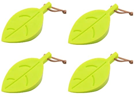 4 Pcs Door Stops, Silicone Cute Leaf Style Door Stopper Wedge, Decorative Finger Protector for Rooms Home Office, Green