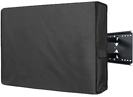 Porch Shield 63-65 Zoll Outdoor TV-Abdeckung, universeller wetterfester Schutz für LCD-, LED-, Plasma-Flachbildschirm, kompatibel mit Wandhalterungen und Ständern (Schwarz)