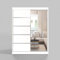 ML Furniture T3 Schiebeschrank 180 cm mit Spiegel, Kleiderschrank Schlafzimmer, Garderobeschrank Wohnzimmer - 180 x 215 x 58 Farbe: Weiss, Schwebetürenschrank