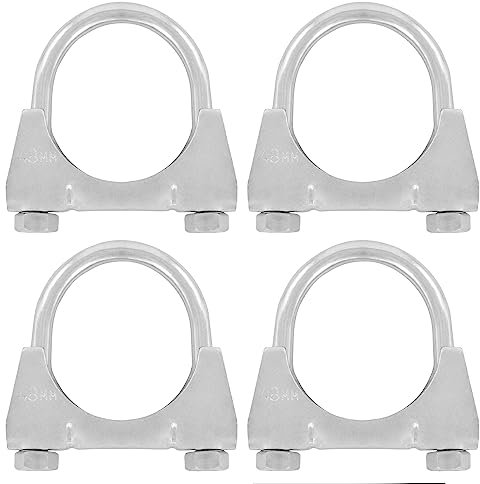 4er Set U Bügel Rohrschellen M8 x 48mm extrem belastbare Montageschellen aus verzinktem Stahl (4 Stk. M8 x 48 mm)