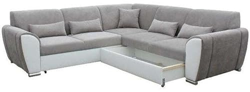 OKAY Ecksofa Sofa Deluxe Universal Ecke weiß, grau
