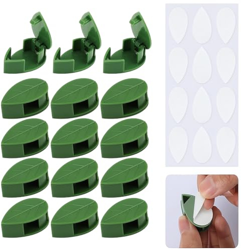 IheDovb 60 Stück Pflanzenclips, Pflanzenclips für Kletterpflanzen Pflanzen Kletterhilfe Selbstklebende Pflanzenhalter Wand