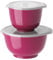 Rosti Margrethe Schüssel Set, Rührschüssel Set, 4-Teilig mit 2 Rührschüsseln und 2 Deckel, Teigschüssel aus Recycelbarem Kunststoff, 1,5 Liter und 3 Liter, Beetroot