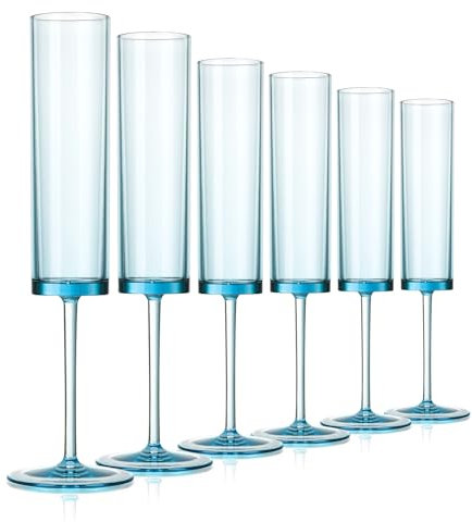 SHIQIKEJIPTY Champagne Flutes 6 OZ Acrylic Square Champagne Glasses Stemmed Coupes Reusable Wedding Toasting Glasses Rose Bride Wine Glasses For Birthday Party Wedding Anniversary Christmas