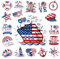 18 Pcs Cruise Door Decorations Magnetic - American Flag Patriotic Design Cruise Door Magnets, God Bless America Fridge Magnets, Magnetic Decor for Ship Cabin Door Refrigerator Locker Car