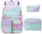 WQKMI Girls Backpack,Cute Rainbow School Backpack Set for Girl Kid with Lunch Bag Pencil Case, Kawaii Girls Elementary School Bookbag for Teen Girls Children Students