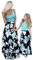 OMZIN Mother and Daughter Dresses Matching Mother Daughter Mom and Children Girls Dress Summer Dress Grüne Blume S
