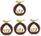 Mikikit 4pcs Traditional Shopkeeper Bell Doorbell Wooden and Metal Design for Home Decor and Office