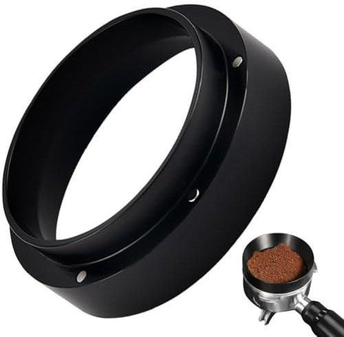 IGXX 51mm Dosing Funnel, Aluminum Coffee Dosing Ring Replacement Espresso Coffee Dosing Ring Magnetic Dosing Funnel Coffee Machine Accessories for Barista, Home, Cafe (Black)