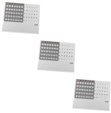 Tofficu 3stücke Dekorativer Schreibtischkalender Ultra-dünner Abnehmbarer Kalender Für Büro Immerwährend Für Lehrer Cafés Und Restaurants Zur Erinnerung An Wichtige Termine Und