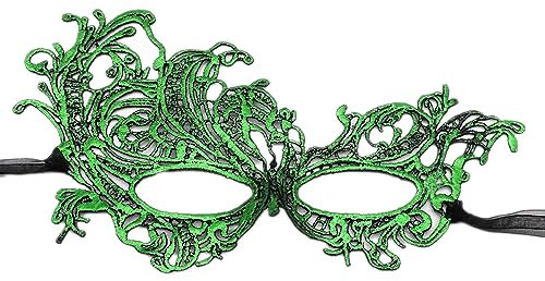 Blausky Augenmaske,Spitze Maske,Sexy Lace Augenmaske für Frauen,Halloween Auge Maskiert,Maskerade Maske,Venezianische Maske Spitze Damen,für Halloween Karneval Abendkleid Tanz Ball Party,Grün