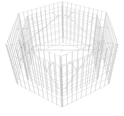 Makastle Lit de Jardin Surélevé Métal Galvanisé Bac de Plantation Lit Surélevé à Gabion Parterre de Fleurs Plantes Jardin Terrasse Extérieur Arrière-Cour Jardinière, hexagonale 100 x 90 x 50 cm