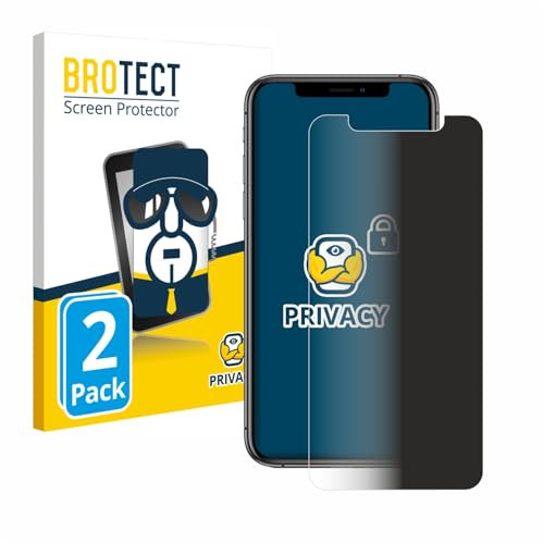 BROTECT (2 Stück Anti-Spy Blickschutzfolie für Apple iPhone Xs / 11 Pro Privacy Screen Protector [Displayschutz, Sichtschutz, Blaulichtfilter]